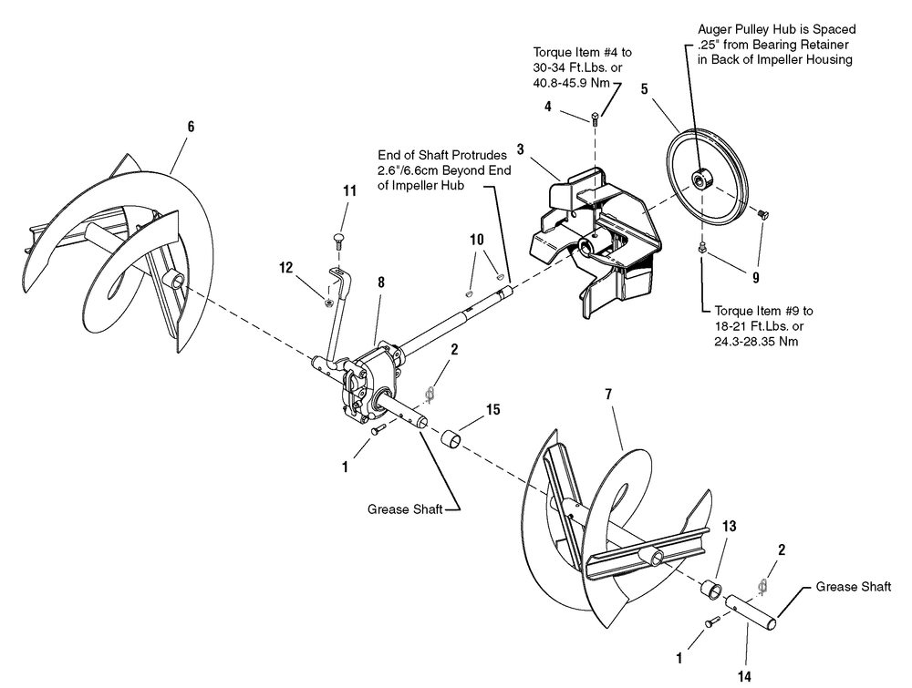 Auger Drive Group - 66, 71 And 81 Diagram and Parts List for 1695070-966D 2006 Briggs and Stratton Snow Blower